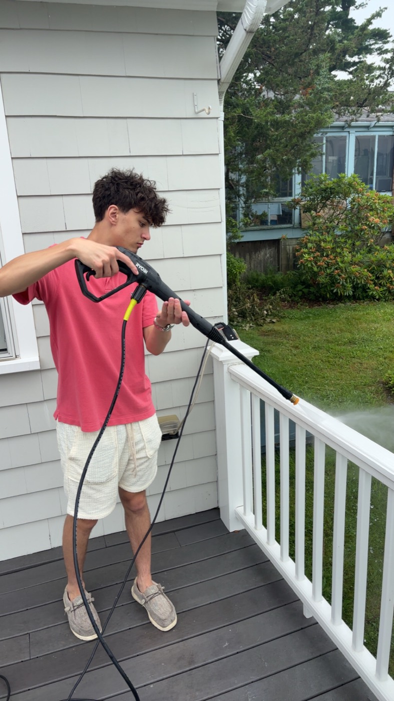 PureWash CT pressure washing a home in Guilford, CT